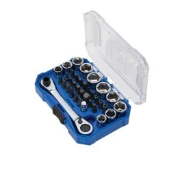 Kobalt Set Chrome 35-Piece Mechanic Standard (Sae) Metric Combination Polished