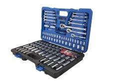 Kobalt Set Chrome 3/8-In) (1/4-In; 138-Piece Mechanic Standard (Sae) Metric Combination Polished