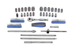Kobalt Set Extension Chrome (1/4-In) 63-Piece Mechanic Standard (Sae) Specialized Metric Combination Polished