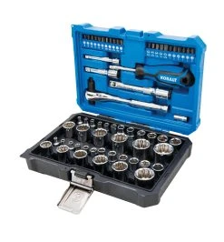 Kobalt Set Chrome 64-Piece 1/2-In;) (1/4-In; 3/8-In; Mechanic Standard (Sae) Metric Combination Polished