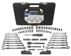 Kobalt Set Matte Standard 3/8-In) (1/4-In; 115-Piece Mechanic (Sae) Universal Metric Combination