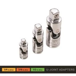 Kobalt Socket Adapter U-Joint 3-Piece 1/4-In; 1/2-In 3/8-In;