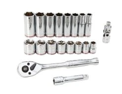 Kobalt Set Chrome (3/8-In) 19-Piece Mechanic Standard Polished