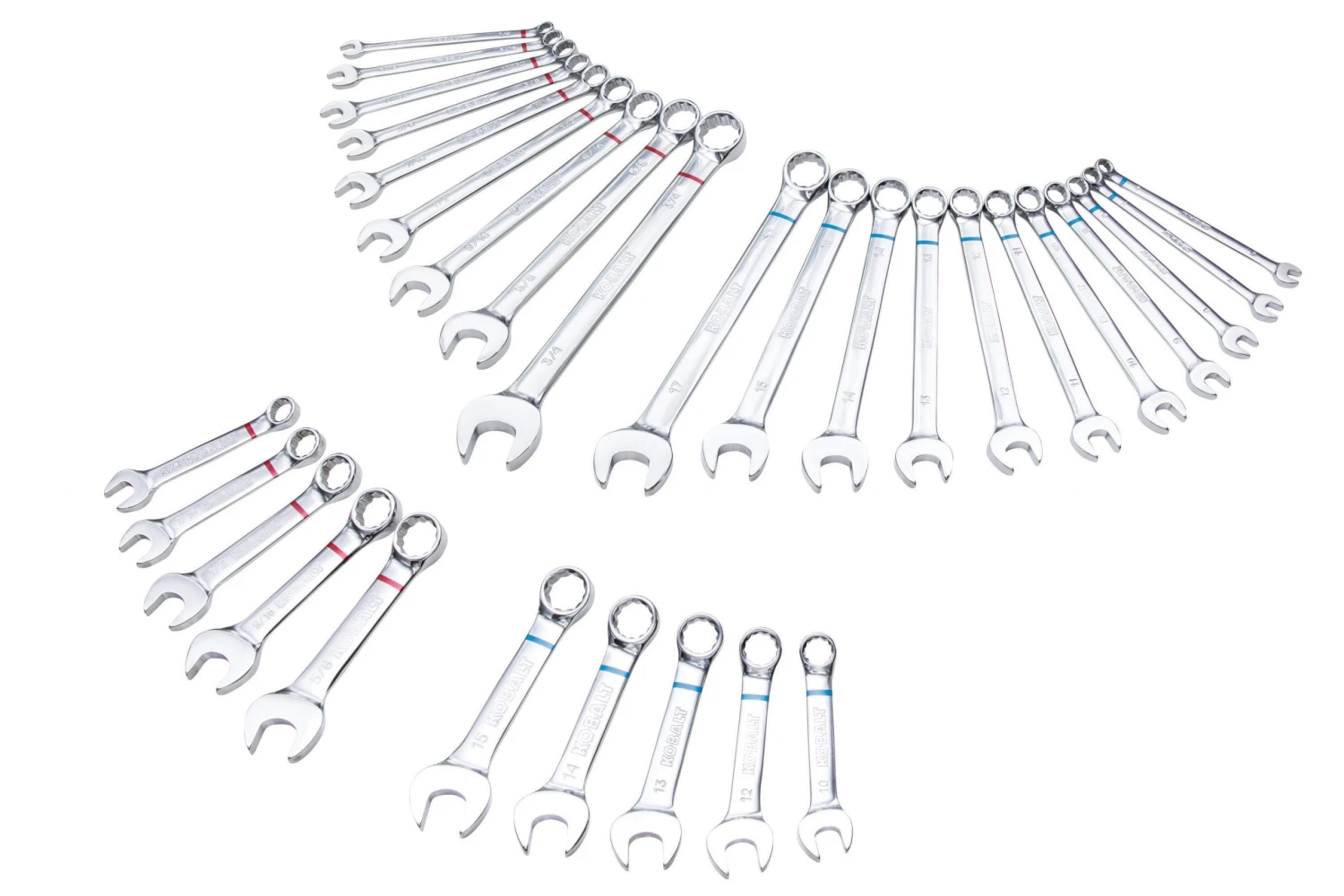 Kobalt Set Metric Combination Wrench 30-Piece 12-Point (Sae) Standard Combination