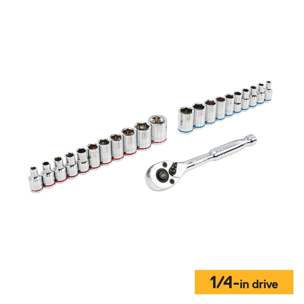 Kobalt Set Chrome 3/8-In) (1/4-In; 100-Piece Mechanic Standard (Sae) Metric Combination Polished Centennial - Image 3