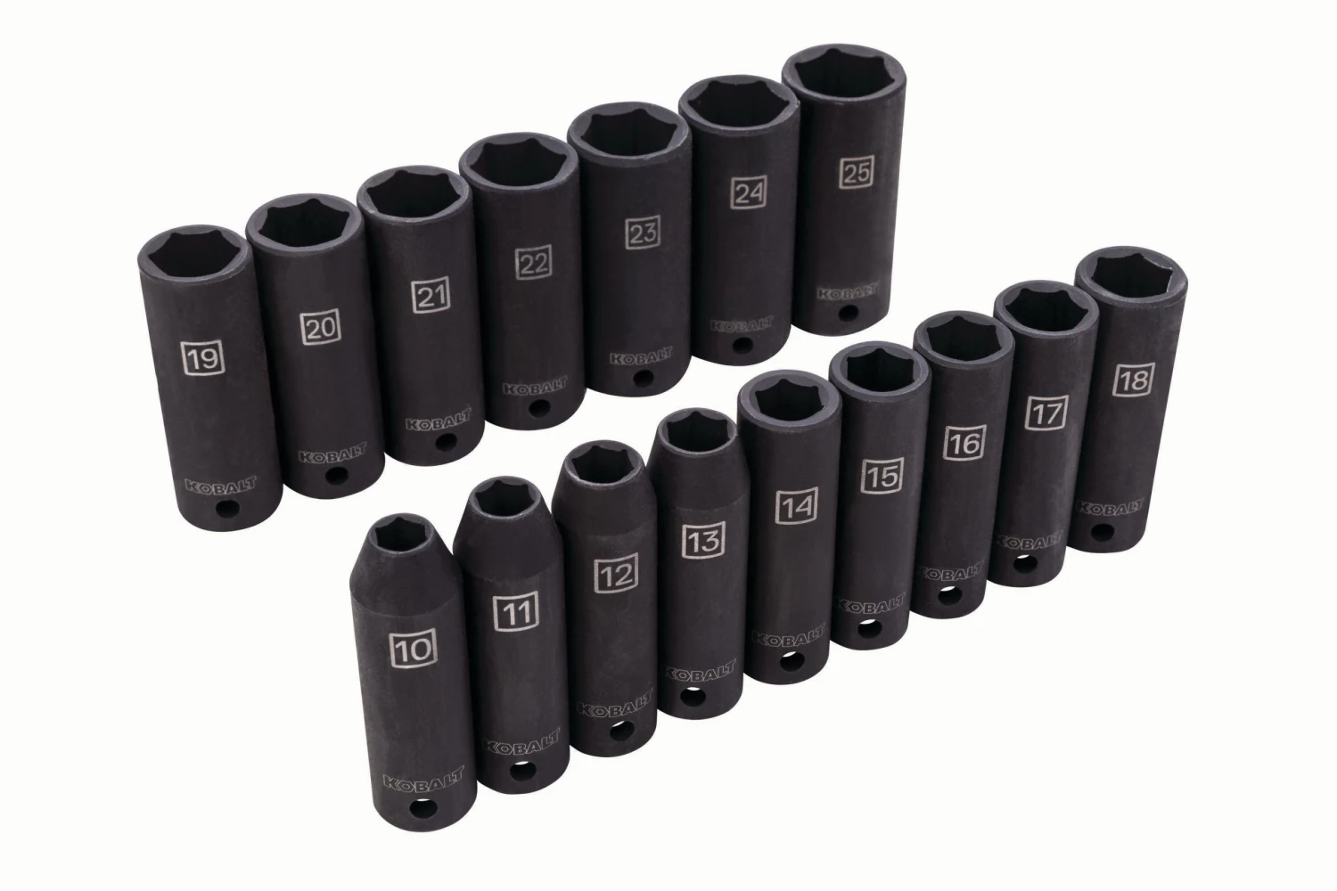 Kobalt Set Impact Socket 6-Point 1/2-In Drive 16-Piece Metric