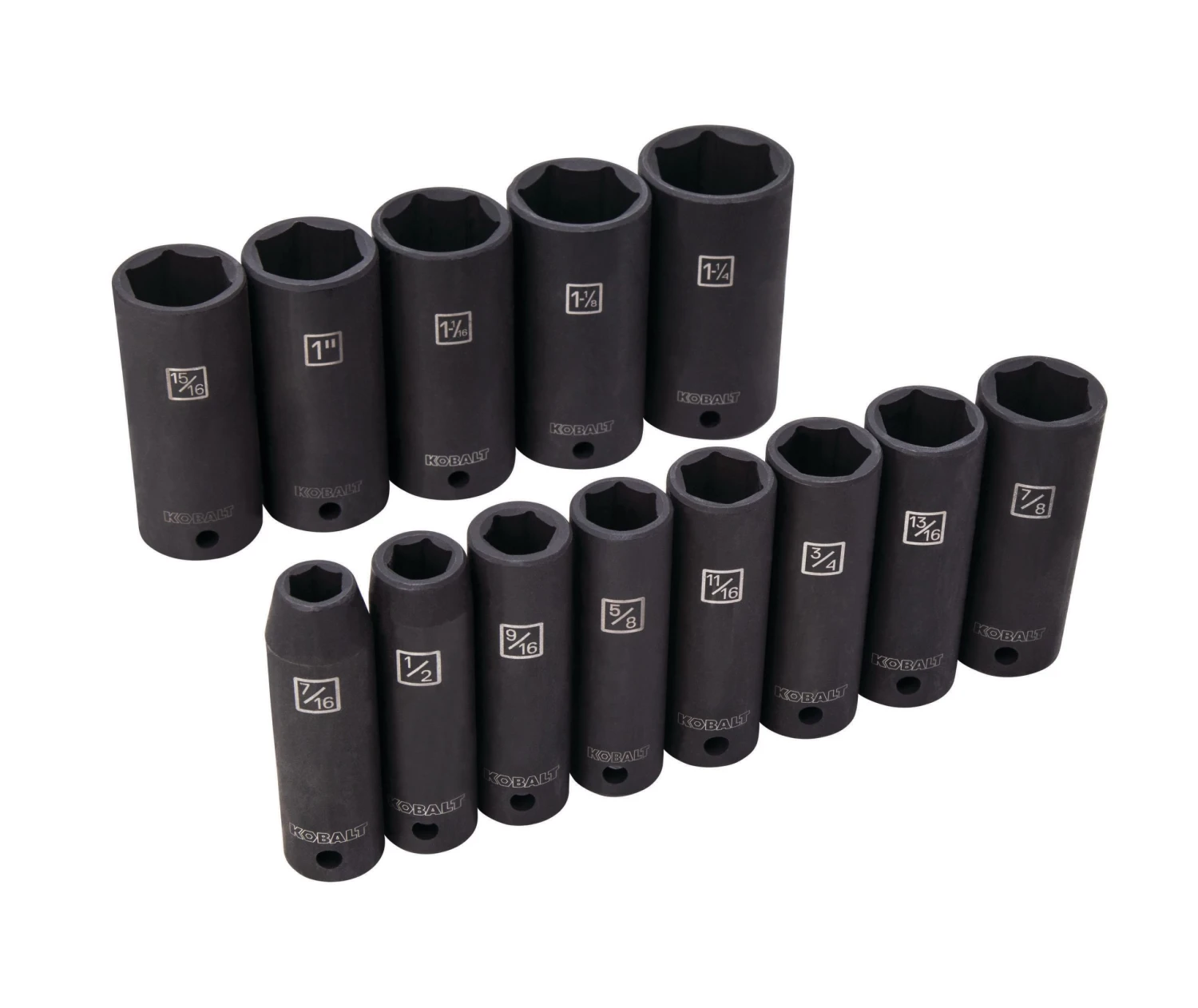 Kobalt Set Impact Socket 6-Point 13-Piece 1/2-In (Sae) Standard Drive
