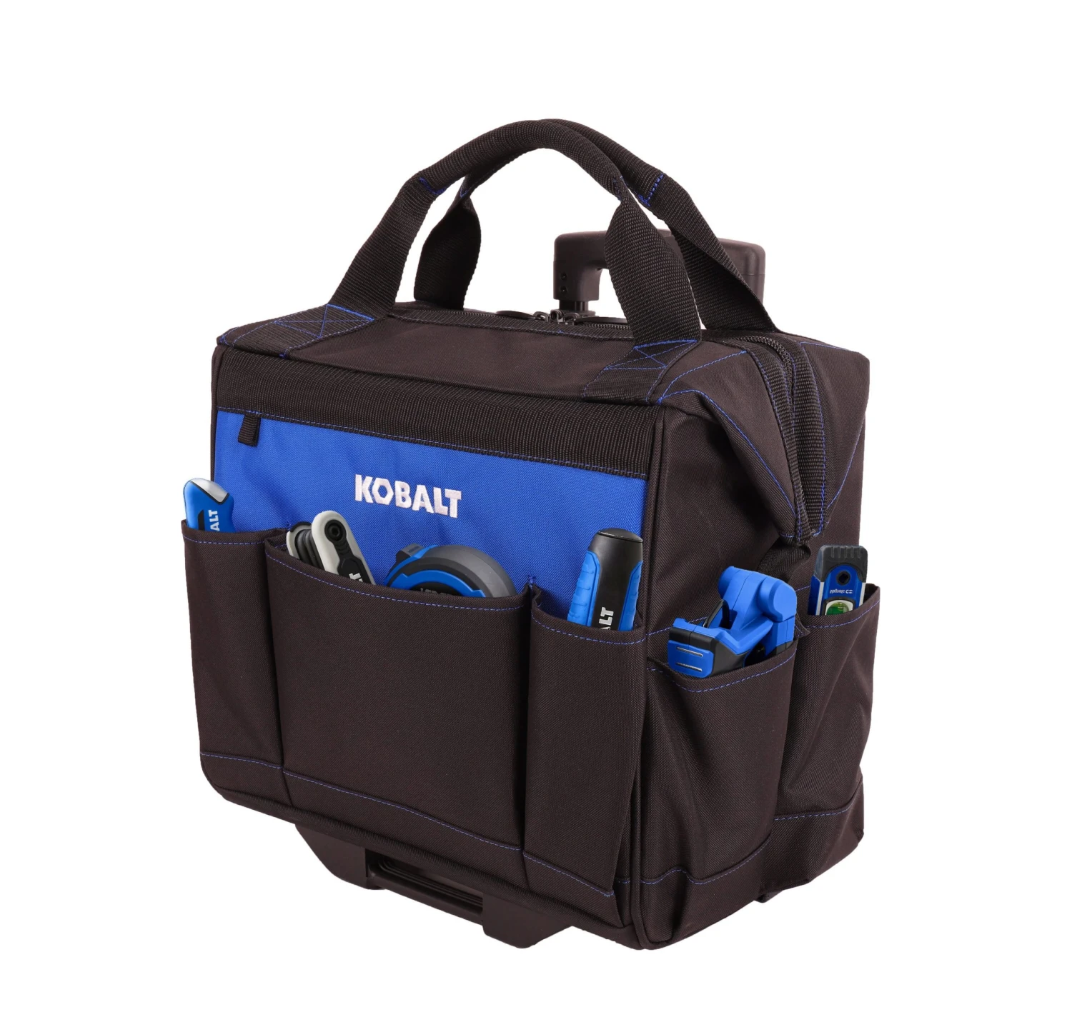 Kobalt Tool Bag Polyester 14-In Rolling Blue Black - Image 4