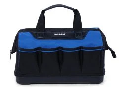 Kobalt Tool Bag Polyester 14-In Hard Bottom Zippered Black/Blue