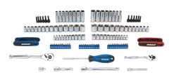 Kobalt Set Chrome 3/8-In) 135-Piece (1/4-In; Mechanic Standard (Sae) Metric Combination Polished