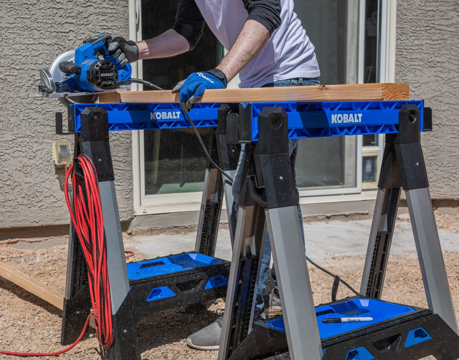 Kobalt Saw Horse Pp Steel 30.63-In W X 33.5-In H Construction Adjustable Capacity) - Image 9