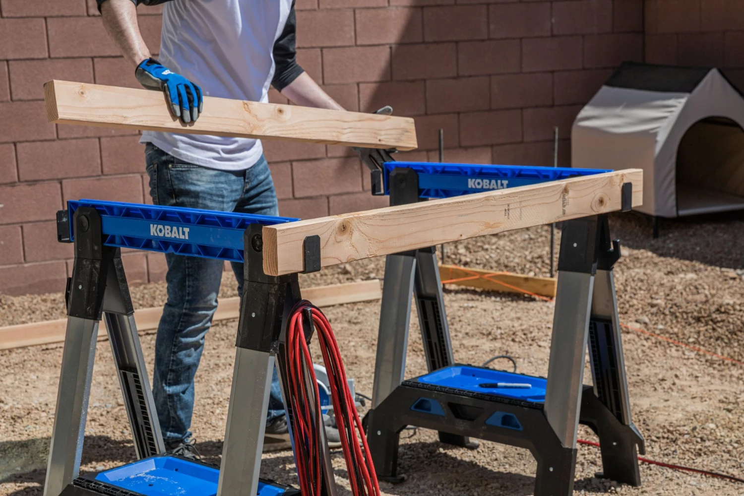 Kobalt Saw Horse Pp Steel 30.63-In W X 33.5-In H Construction Adjustable Capacity) - Image 12